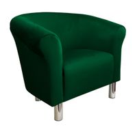 Fotel Milo MG25 nogi chrom zieleń butelkowa