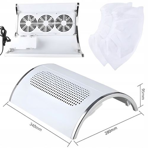 Pochłaniacz pyłu odpylacz do paznokci manicure frezarki 3 wiatraki 2 na Arena.pl