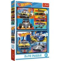 ND01_247671 PUZZLE 2x70 Samochodziki /Hot Wheels