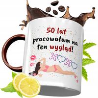 Kubek Bordowy 50 Urodziny Na Urodziny Prezent Z Nadrukiem Ze Zdjęciem