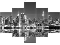 70 100CM OBRAZ 5 ELEM MANHATTAN NOCĄ DRUK PŁÓTNO