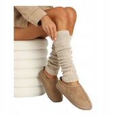 Getry Damskie na Nogi Wełna Ocieplacze na Łydki Ciepłe Cerber JASNY