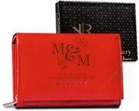 Portfel damski skórzany PREZENT dla żony ROCZNICA ŚLUBU z grawerem własnym