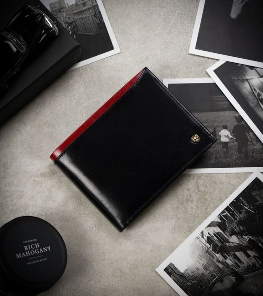 portfel męski n992-rvt black+red zdjęcie 2