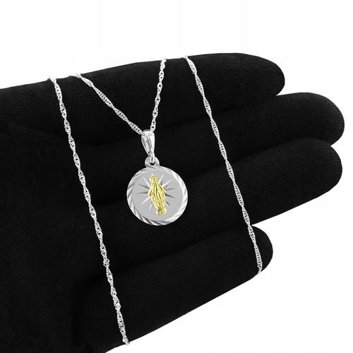 SREBRNY ŁAŃCUSZEK NASZYJNIK CUDOWNY 925 PAMIĄTKA I KOMUNII CHRZEST PREZENT na Arena.pl