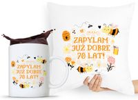 Zestaw Poduszka + Kubek Na Urodziny 70 70Te 70-Te Z Nadrukiem Ze Zdjęciem