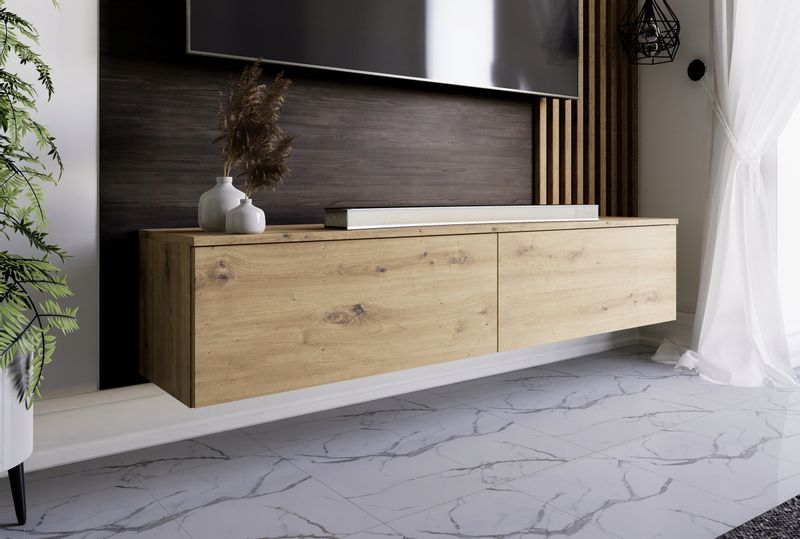 Wisząca szafka RTV 150cm dąb artisan zdjęcie 3