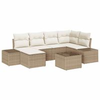Zestaw Sof na Ogród 7 pcs beżowo-kremowy 264 x 154 x 85 cm
