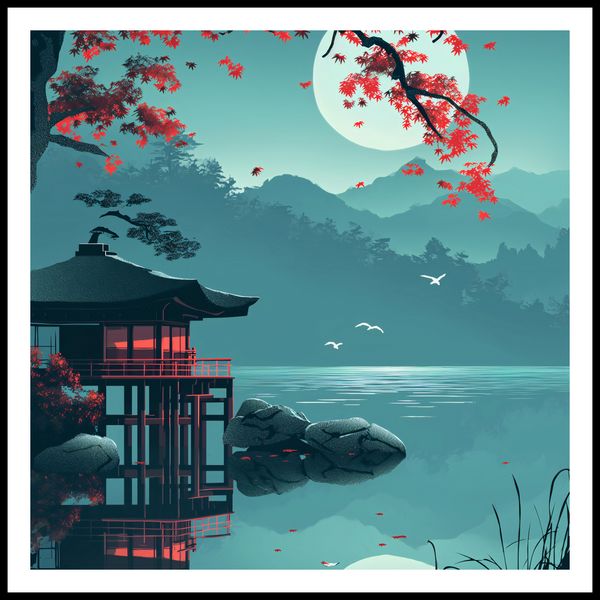 Plakat 70x70cm Japoński Pawilon zdjęcie 3