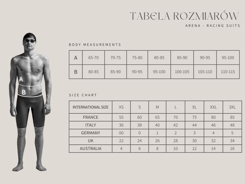 Męski strój startowy na basen spodenki jammery Powerskin ST Arena UK22 na Arena.pl