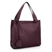 VERA PELLE torebka skórzana shopper klasyczna na ramię V074 c.bordowa