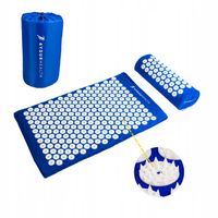 Mata do akupresury zdrowotna z kolcami + poduszka niebieska 64x40 cm - 4YH