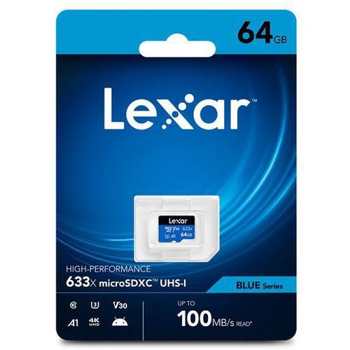 Karta microSD Lexar 64GB High-Performance 633x microSDXC UHS-I A1 V30 na Arena.pl