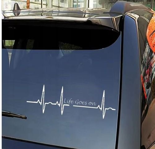 Naklejka Wlepka na Auto Sticker Life Goes On - Życie toczy się dalej motto na Arena.pl