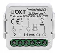 OXT Mini Przekaźnik 2 Obwody bez N ZigBee TUYA 2x5A