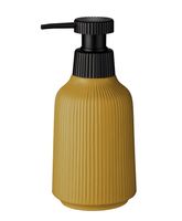 Dozownik do mydła z pompką OSBORN ceramika prążkowany wzór żółty musztardowy czarna pompka