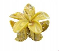 Piękna spinka klamra plastikowa kwiatek hawajski brązowy 8cm