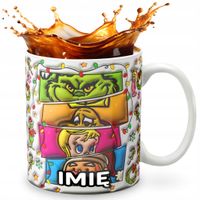 KUBEK 330ml Z GRAFIKĄ PREZENT NA ŚWIĘTA WZORY - GRIN.CH ZIMA BAJKA + IMIĘ
