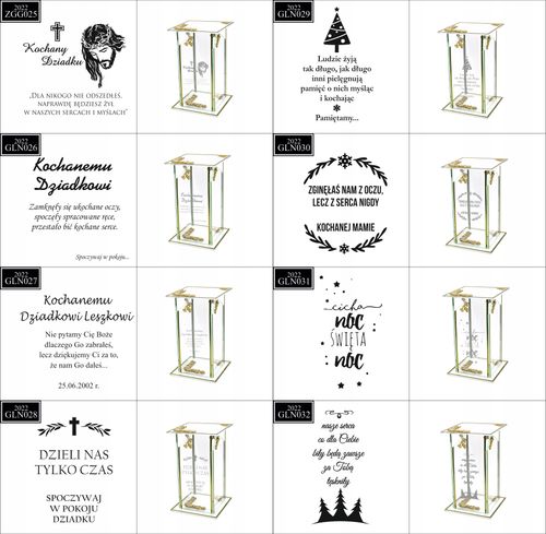 Ekskluzywny znicz szklany złoto biały PERSONALIZOWANY GRAWER dla SYNA na Arena.pl