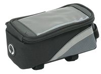 Sakwa rowerowa na ramę z etui na smartphone czarno/szara