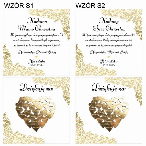 PODZIĘKOWANIE Z OKAZJI KOMUNII ŚWIĘTEJ DLA CHRZESTNYCH DZIADKÓW PUDEŁKO 3D zdjęcie 3