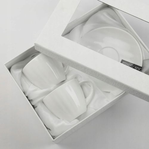 ZESTAW FILIŻANEK Z TALERZYKAMI NA PREZENT 100 ML PORCELANA DO KAWY HERBATY na Arena.pl