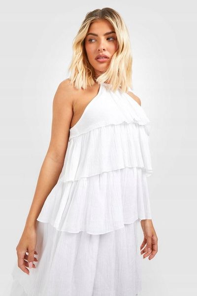 BOOHOO MAXI SUKIENKA FALBAN WIĄZANIE BOHO Z1T NG2__L zdjęcie 2