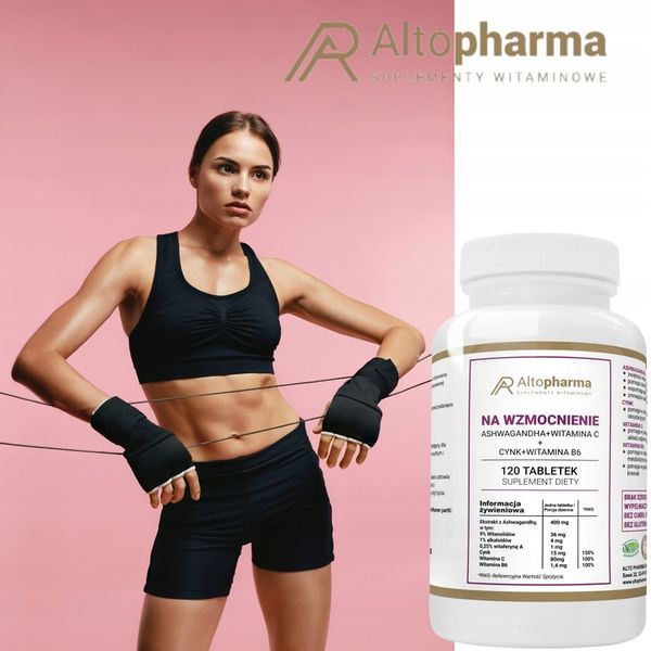 Ashwagandha + Cynk + Witamina C+ Wit B6 120 tab zdjęcie 2
