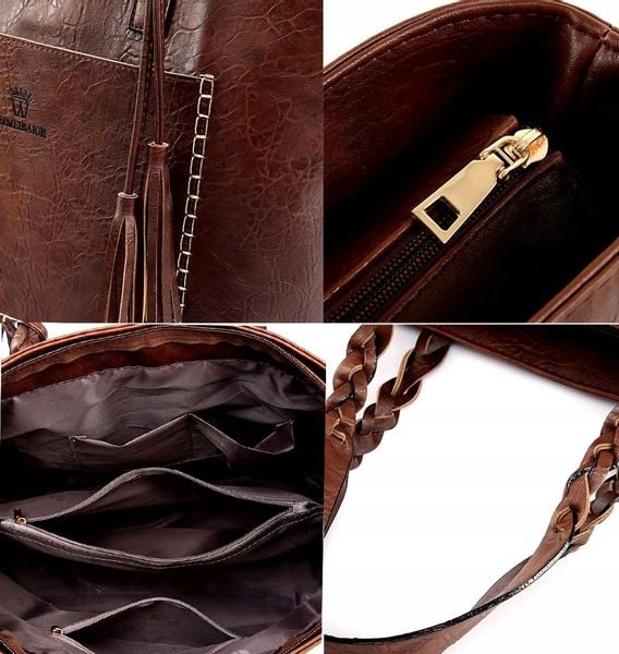 Damska Torebka Shopper Duża A4 Pojemna Klasyczna zdjęcie 8