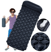 Materac jednoosobowy z pompką granatowy