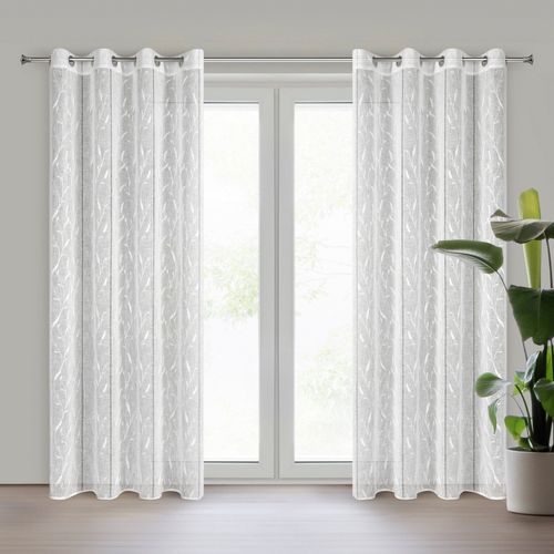 Firana gotowa Melody 140x250 biała haft przelotki na Arena.pl