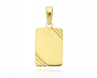 Złota zawieszka 585 blaszka + grawer wisiorek męski