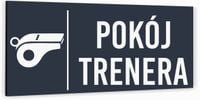 Tabliczka informacyjna POKÓJ TRENERA Aluminium ATRACYTOWA Nierdzewna