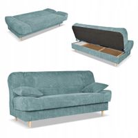 Kanapa sofa Belito rozkładana pojemnik f spania BONELL turkusowa sztruks