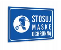 Tabliczka znak informacyjny nadruk uv 20x15 STOSUJ MASKĘ OCHRONNĄ
