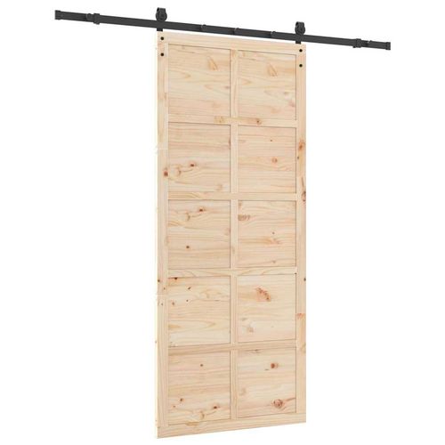 Drzwi przesuwne Brązowy 100 x 208 cm Lite drewno sosnowe na Arena.pl