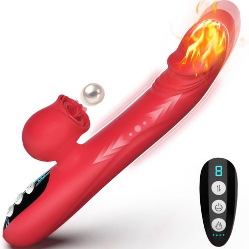 Silicone Vibrator 7 Powerful Modes - Licking, 7 ThrustingHeating, Red na Arena.pl