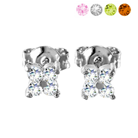 SREBRNE KOLCZYKI KWIATKI NA SZTYFT PRÓBA SREBRA 925 DOSTĘPNE RÓŻNE KOLORY