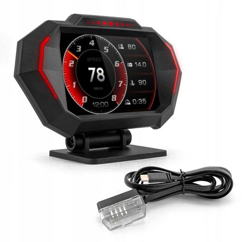 Komputer Pokładowy HUD Wyświetlacz LCD OBDII USB-C GPS Kasowanie Błędów na Arena.pl