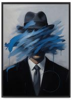 Plakat portret w kapeluszu  w ramce 30x40 cm w czarnej ramie