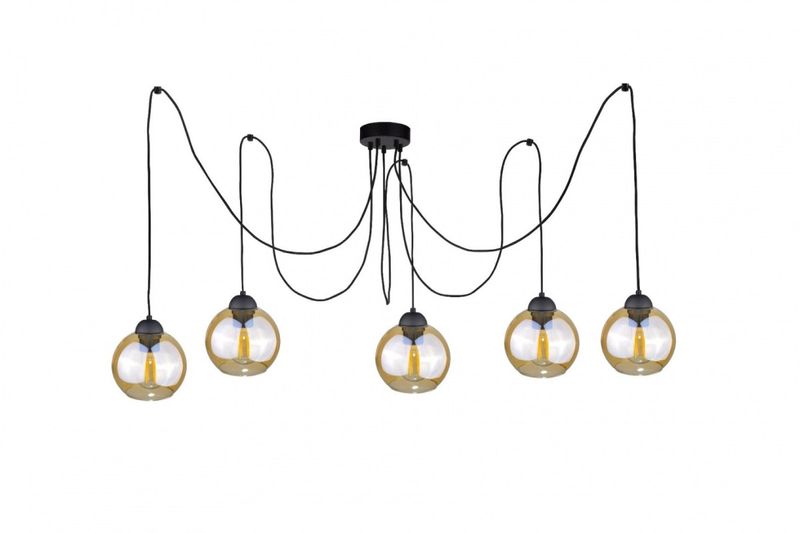 Lampa wisząca 5xE27 AMBRE BLACK zdjęcie 1