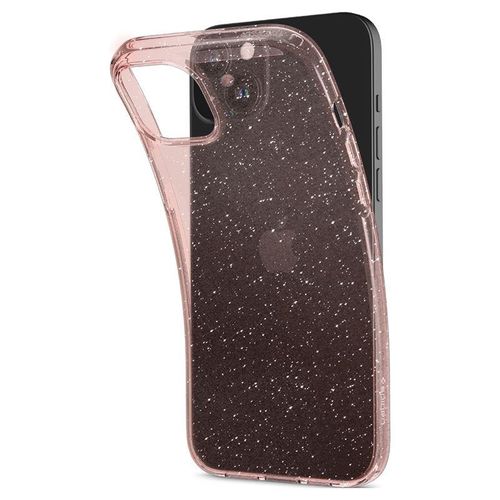 Etui case na iPhone 15 Plus Liquid Crystal Glitter - różowo przezroczyste na Arena.pl