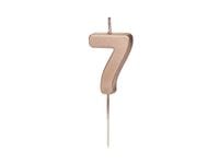 Świeczka urodzinowa cyfra 7, rose gold