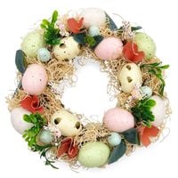 WIANEK NA DRZWI WIOSENNY WIANEK WIELKANOCNY Z JAJKAMI STROIK 30cm