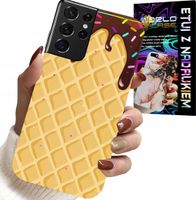 ETUI DO SAMSUNG GALAXY S21 Ultra - Z MOTYWEM WAFLA Z POLEWĄ CZEKOLADOWĄ