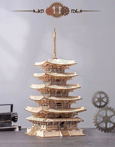 DREWNIANE PUZZLE 3D MODEL DO SKLEJANIA AZJATYCKA PAGODA na Arena.pl