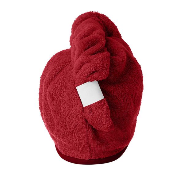 Czerwony ręcznik do włosów turban zdjęcie 1