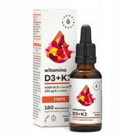 WITAMINA D3 4000 IU FORTE + K2 MK7 100mcg AURA HERBALS W KROPLACH Odporność