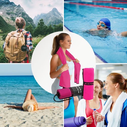 Ręcznik Szybkoschnący Z Mikrofibry 130X80 Różowo-Czarny na Arena.pl