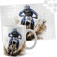 ZESTAW KUBEK + PUZZLE 110EL - MOTOR MOTOCYKL MOTOCROSS